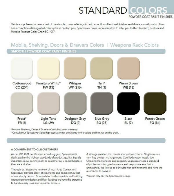 Standard Product Colors Brochure